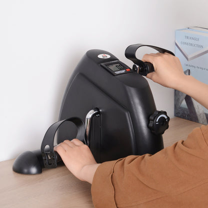 HOMCOM Mini Heimtrainer Arm-und Beintrainer Pedaltrainer für Senioren mit LCD-Display verstellbarer Widerstand Fitnessbike Hometrainer für Zuhause Heim Büro 35 x 40 x 31 cm Schwarz
