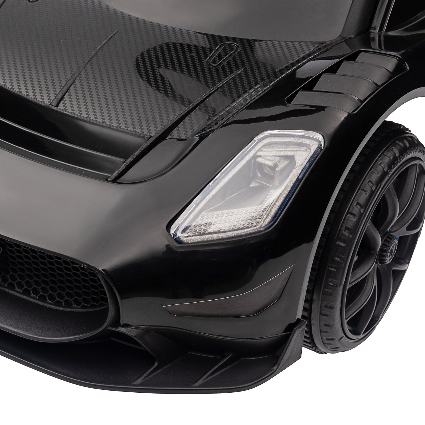 AIYAPLAY Rutschauto, Maserati, Stauraum, Hupe & Musik, Flüsterreifen, für 1,5 bis 5 Jahre, bis 25 kg, Schwarz