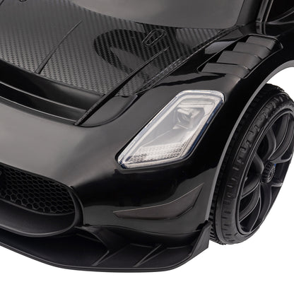 AIYAPLAY Rutschauto, Maserati, Stauraum, Hupe & Musik, Flüsterreifen, für 1,5 bis 5 Jahre, bis 25 kg, Schwarz