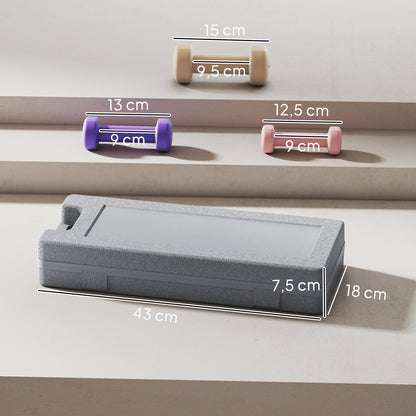 HOMCOM Hantelset 6er Set Hanteln mit Koffer, Gewichten, 0,5kg, 1kg, 1,5kg verstellbar für Zuhause, Fitnessstudio