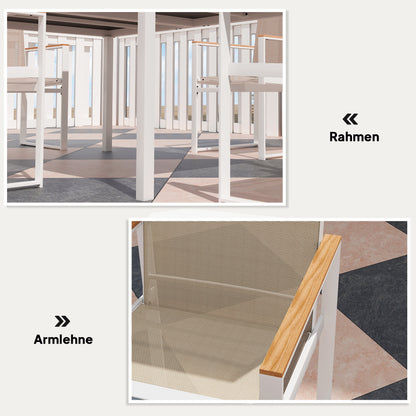 Outsunny 5-teiliges Ess-Set, Outdoor-Tisch aus Hartglas, 4 Stühle, wetterbeständig, Stahlrahmen, Terrassenmöbel, Mehrfarbig