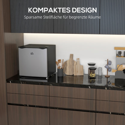 HOMCOM Mini-Gefrierschrank, 35 L Minikühlschrank, -14 bis -24℃, 5-stufige Temperaturregelung, 47 x 44,2 x 48,8 cm, Silber