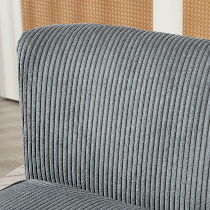HOMCOM 2-Sitzer Polstersofa, Holz, Samtartiges Polyester, Schaumstoff, 117 x 56,5 x 77 cm, Grau