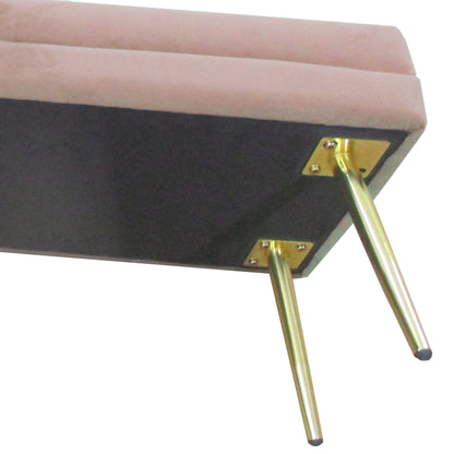 HOMCOM Sitzbank Polsterbank, mit Stauraum, Stahl, 100 x 37,5 x 42 cm, Rosa