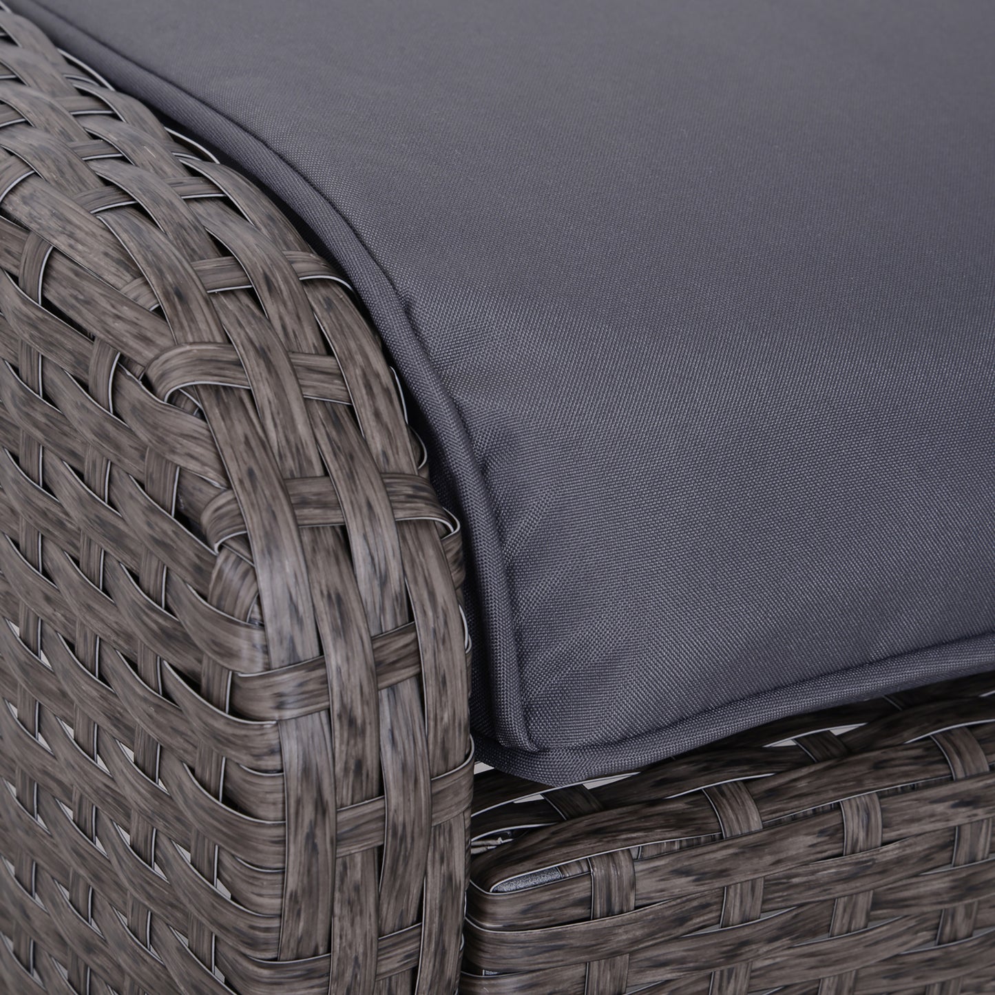 أوتسوني 5-TLG. Polyrattan Gartenmöbel Sitzgruppe Gartenset Sofagarnitur Garnitur Lounge mit Kissen Dunkelgrau 2 x Sessel 1 x Couchtisch 2 x Hocker