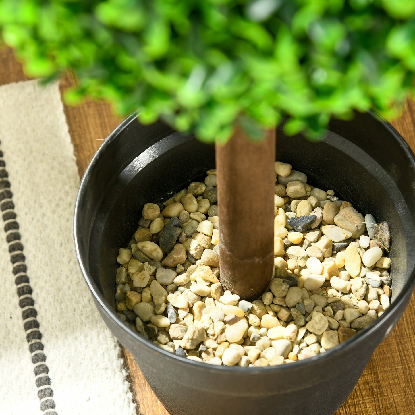 HOMCOM Künstliche Pflanzen, 2er-Set Buchsbaum, 90 cm Kunstpflanze, Kunstbaum, Deko-Pflanze für Indoor und Outdoor, Grün