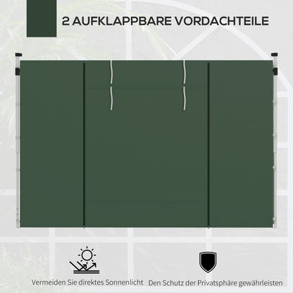 Outsunny Seitenwände für 3 x 3/ 3 x 6 m Pavillon, Seitenplanen mit Fenster, Tür, Ersatzwände für Partyzelt, Oxfordstoff, Grün