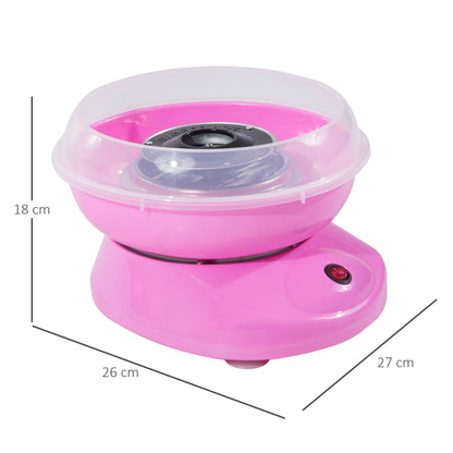HOMCOM Zuckerwattemaschine für Zuhause ماكينة حلوى القطن Zuckerwatte Maschine mit Stäbchen und Messlöffel Höhe 18 سم 550 وات لـ Kinderfest، Geburtstag، Party Rosa