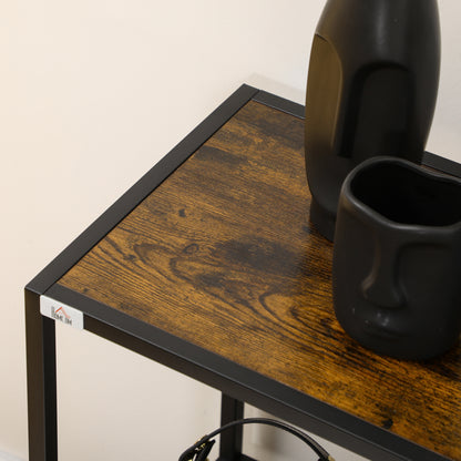 HOMCOM Regal, Konsolentisch, Industrial Design, 4 Böden, Stahlrahmen, 99,6 x 33,6 x 74 cm