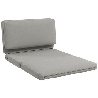 HOMCOM 2-in-1 faltbarer Relaxsessel, Gästematratze, teilbar, 120 cm breit, Hellgrau