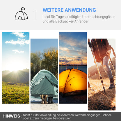 Outsunny Campingzelt, Wurfzelt für 2-3 Personen, Vorraum & Schlafbereich, wasserdicht, 426 x 206 x 154 cm, Hellblau
