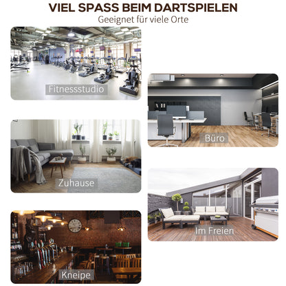 HOMCOM Dartmatte 300 x 61 cm Oche Carpet Mat mit Softdart Steeldart rutschfest Dartteppich Teppich-Dartmatte Dart Zubehör für Boden Schutz