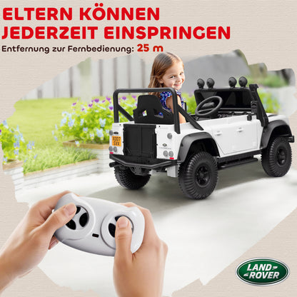 AIYAPLAY Kinder-Elektroauto, 12V Batterie-Betrieb, Fernbedienung, Musik-Funktion, Hupe, LED-Lichter, Weiß