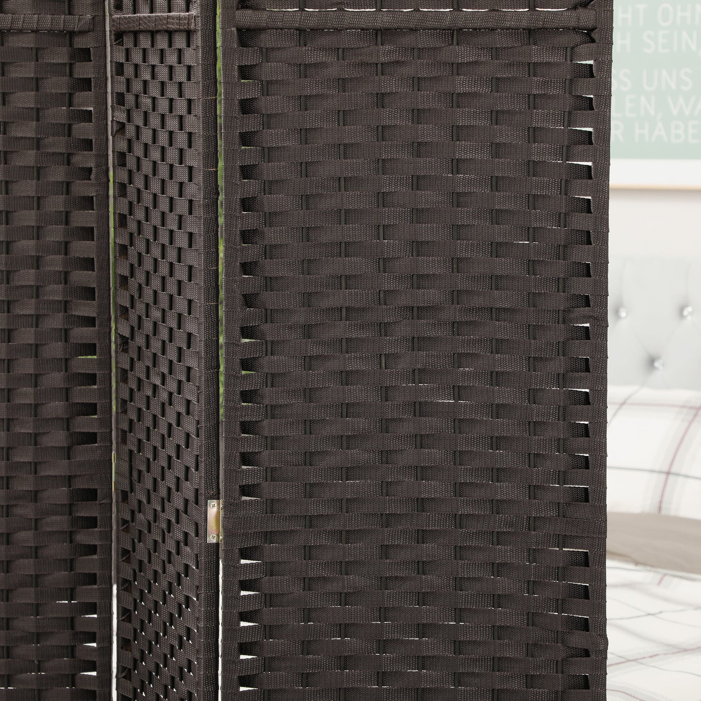 HOMCOM 6-teiliger Raumtrenner, Faltbarer Sichtschutz, Sichtschutzwand für Wohnzimmer, Schlafzimmer, Homeoffice, Braun