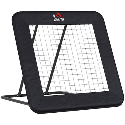 HOMCOM Rebounder für Fußball, 128 x 118 cm Prellwand mit Schutzkante Heringen, verstellbar in 5 Stufen, tragbares Rebound, Fußballtor für Jugendliche, Rückprallwand für Fußball Training, Schwarz