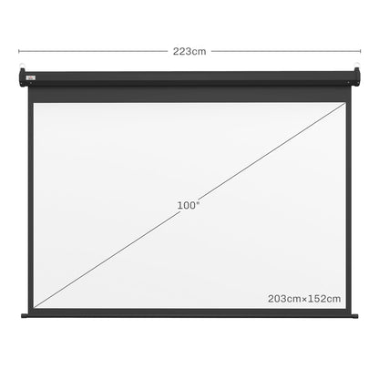 HOMCOM Beamer-Leinwand, Projektionsleinwand, 100 Zoll, 4:3, 203x152 cm, Schwarz