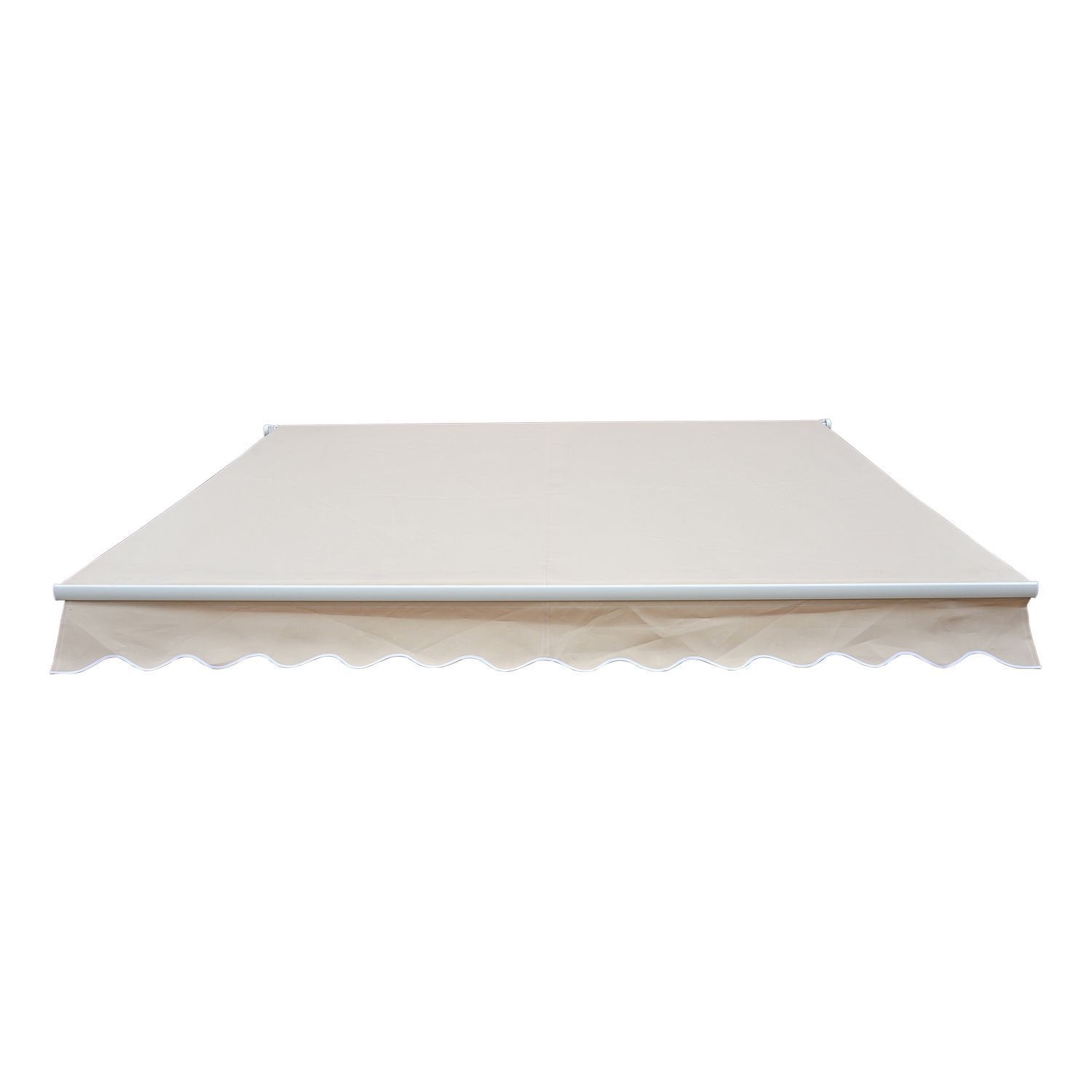 Outsunny Gelenkarmmarkise Verstellbare Klemmmarkise Terrassenmarkise 4,5 x 3m Sonnenschutz mit Kurbel, Balkonmarkise, Beige