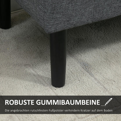 HOMCOM Sitzbank mit Stauraum، Polsterbank mit Leinenoptik، Holzbeine، Bettbank belastbar bis 130 كجم، für Wohnzimmer Schlafzimmer Flur، 116 × 44 × 58 سم Dunkelgrau
