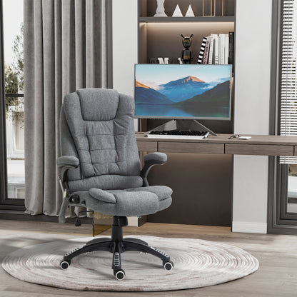 Vinsetto Bürostuhl Massagesessel mit Wärmefunktion, Ergonomischer Chefsessel, Höhenverstellbarer Drehstuhl, Gamingstuhl mit Massage, Dunkelgrau, 68 x 72 x 110–120 cm