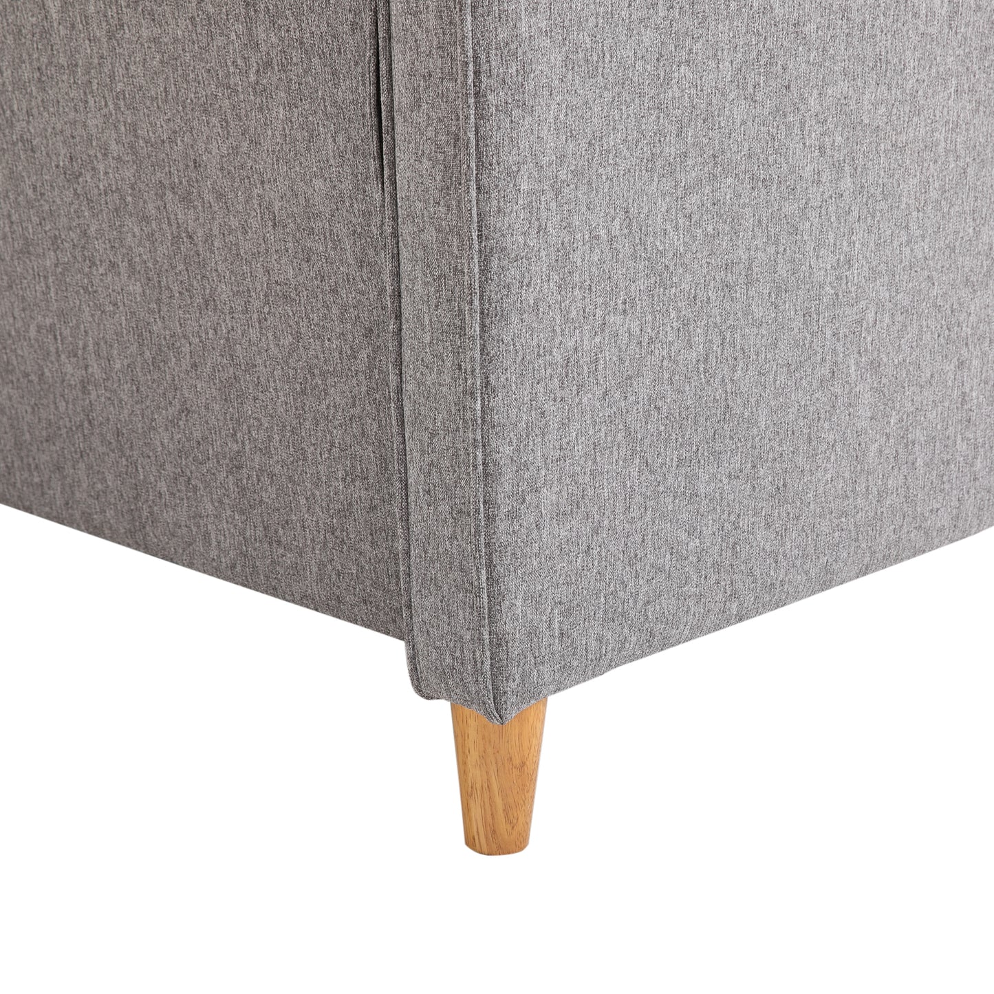 HOMCOM® Zweisitzer Sofa | Abnehmbare Kissen | Leinen, Schaumstoff, Kautschukholz | Hellgrau | 141 x 70 x 78 cm