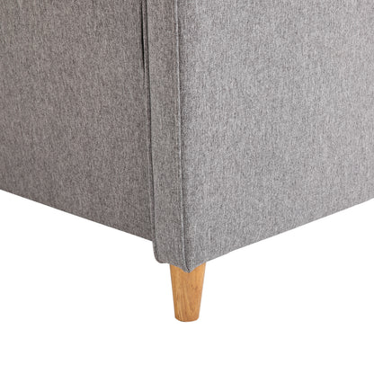 HOMCOM® Zweisitzer Sofa | Abnehmbare Kissen | Leinen, Schaumstoff, Kautschukholz | Hellgrau | 141 x 70 x 78 cm