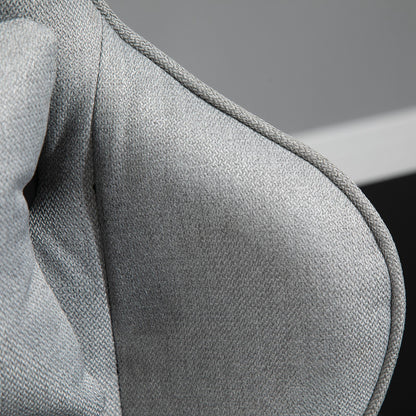 Vinsetto Bürostuhl Computerstuhl Drehstuhl mit abnehmbarem Kopf- und Lendenkissen Wippenfunktion ergonomischer Schreibtischstuhl drehbar höhenverstellbar mit Fußstütze PP Grau 73x57x127-135 cm