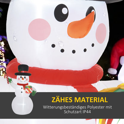 Outsunny 1,80 m Schneemann mit Zuckerstange &amp; Geschenk، selbstaufblasbar، LEDs، wetterfest