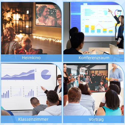 HOMCOM Beamer-Leinwand, Projektionsleinwand, 16:9, 84 Zoll, Fernbedienung, Motor