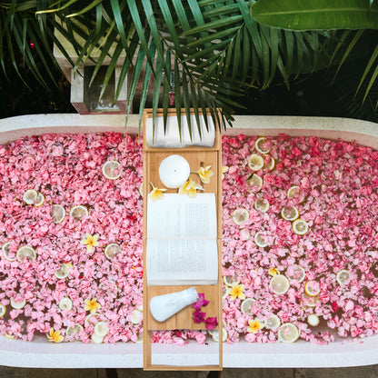 HOMCOM Badewannenablage Badewannenbrücke Wannenauflage Badewannentablett Ablage Badewanne, Bambus, Natur, (70-105) x 21,8 x 5 cm