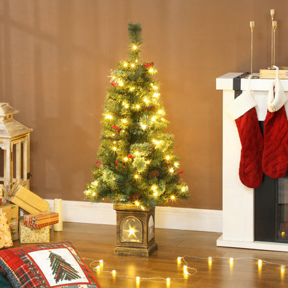 HOMCOM Künstlicher Weihnachtsbaum 120 سم Tannenbaum künstlich mit 100 LED Beleuchtung، 8 Modi، 214 Spitzen