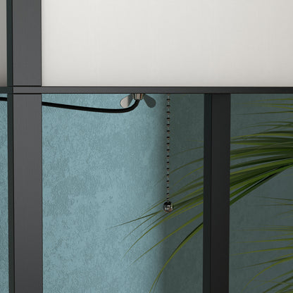 HOMCOM Stehlampe mit Regalen, Stehleuchte, Holz, 26 x 26 x 160 cm, für Wohn-/Schlafzimmer (Ohne Glühbirne)