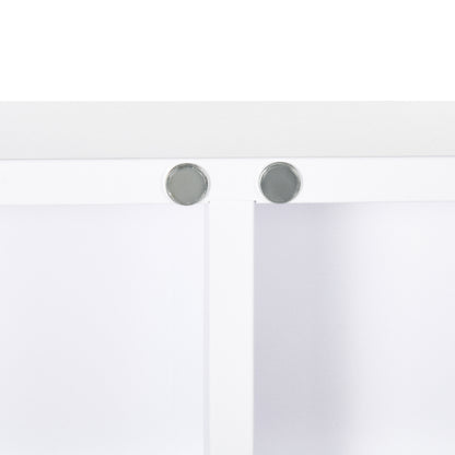 kleankin Medizinschrank, 6 Innenfächer, abschließbar, 2 Türen, stabiles Stahlgehäuse, weiß, 55 x 18 x 60 cm