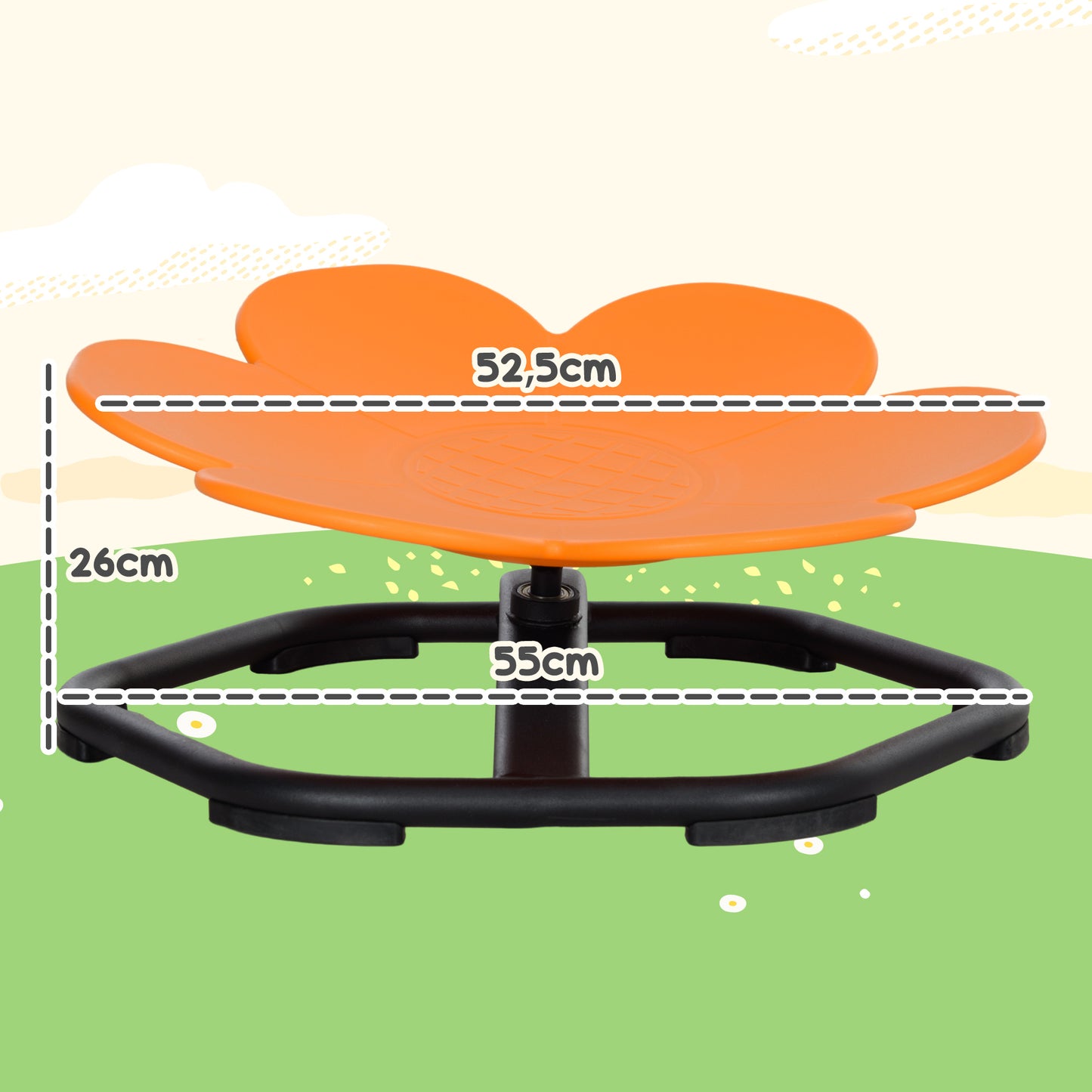 AIYAPLAY Sensorischer Kinderstuhl, Drehstuhl für Autismus, Sensorischer Balance Training Sitz Kunststoff Orange