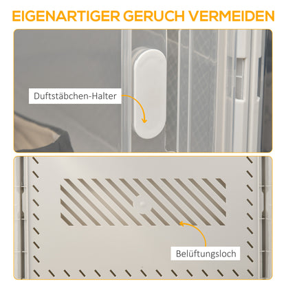 HOMCOM 8-teiliges Schuhregal, stapelbare Schuhboxen für Schuhe bis Größe 46, magnetische Türen, Kunststoff, 28 x 36 x 21 cm