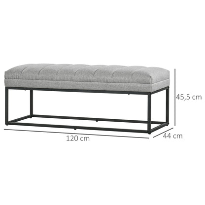 HOMCOM Sitzbank im Industrie-Design, Bettbank, Metallbeine, Rosa + Schwarz