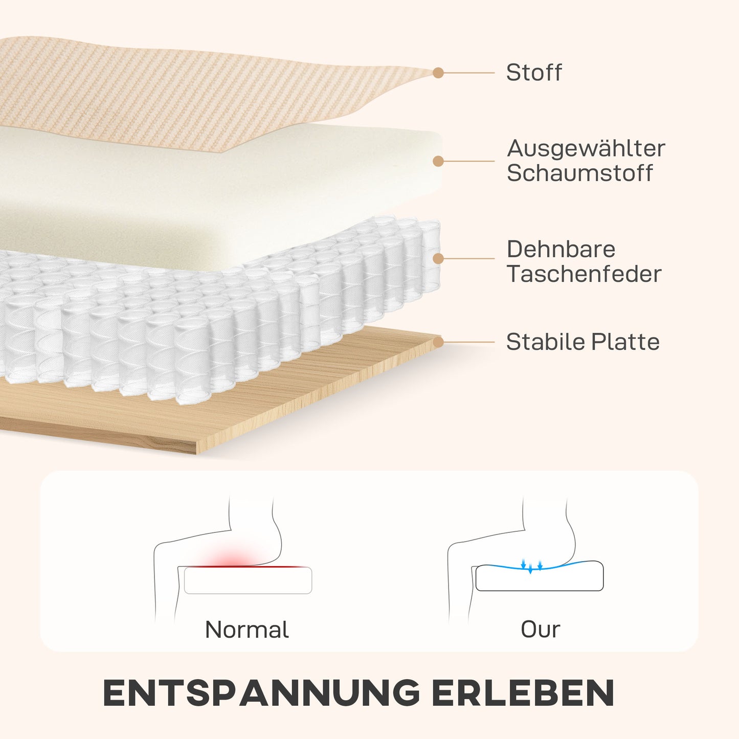 HOMCOM Verstellbares Bettsofa, L-förmiges Gästesofa mit Bettfunktion, Stauraum, Kissen, für Wohnzimmer, Gästezimmer, Beige
