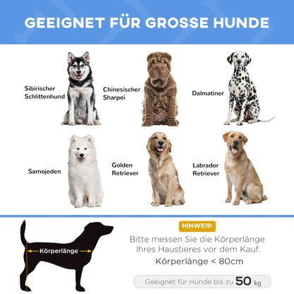 PawHut Hundebett, faltbar, Outdoor-Hundebett, erhöhter Stand, 122 cm x 92 cm x 23 cm, Blau + Schwarz