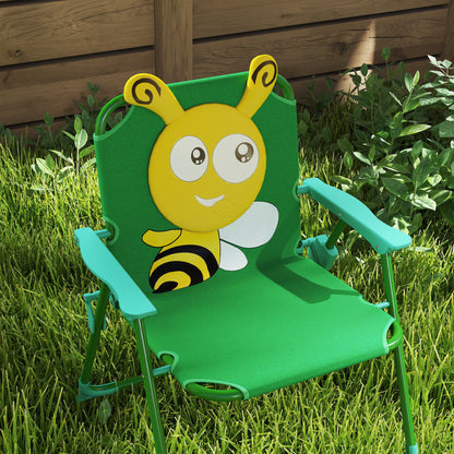 AIYAPLAY Gartenmöbel-Set für Kinder، Stühle، Tisch، Sonnenschirm، Bienen-Design، Grün+Gelb