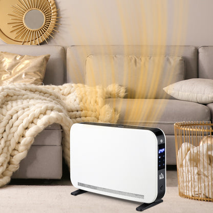 HOMCOM Elektroheizung 2000W Heizlüfter mit 3 Heizstufen Heizkörper mit LED-Anzeige, 24-Stunden-Timer Verstellbar Temperatur für 18 m²