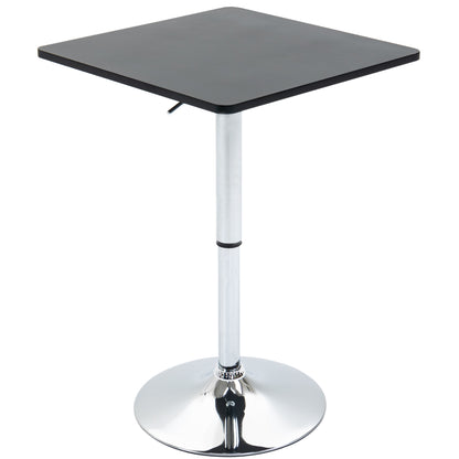 HOMCOM Höhenverstellbarer Bartisch, 360° drehbar, kratzfeste Füße, stabile Metallbasis, Schwarz/Silber