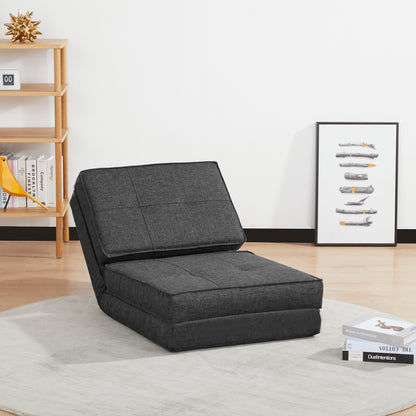 HOMCOM Bodensessel, verstellbarer Klappsessel, 61 x 73 x 58 cm, Dunkelgrau