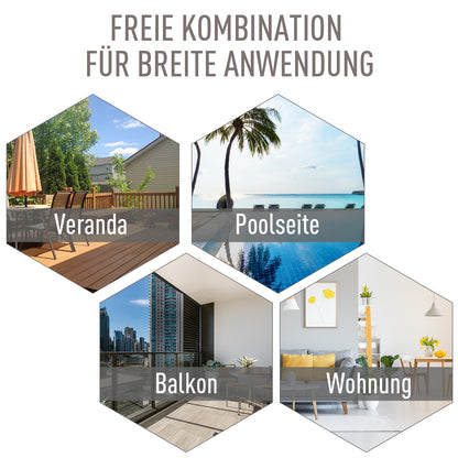 Outsunny Klappstuhl mit Armlehne 2er Set Campingstuhl Angelstuhl Metall Grau 58 x 64 x 94 cm