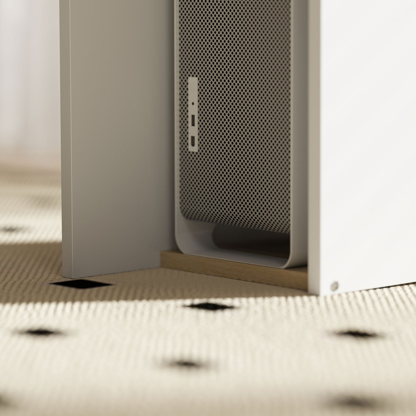 HOMCOM Computertisch, Schreibtisch mit offenen Regalen und Ablagefächern, aus Stahl, Hellbraun+Weiß