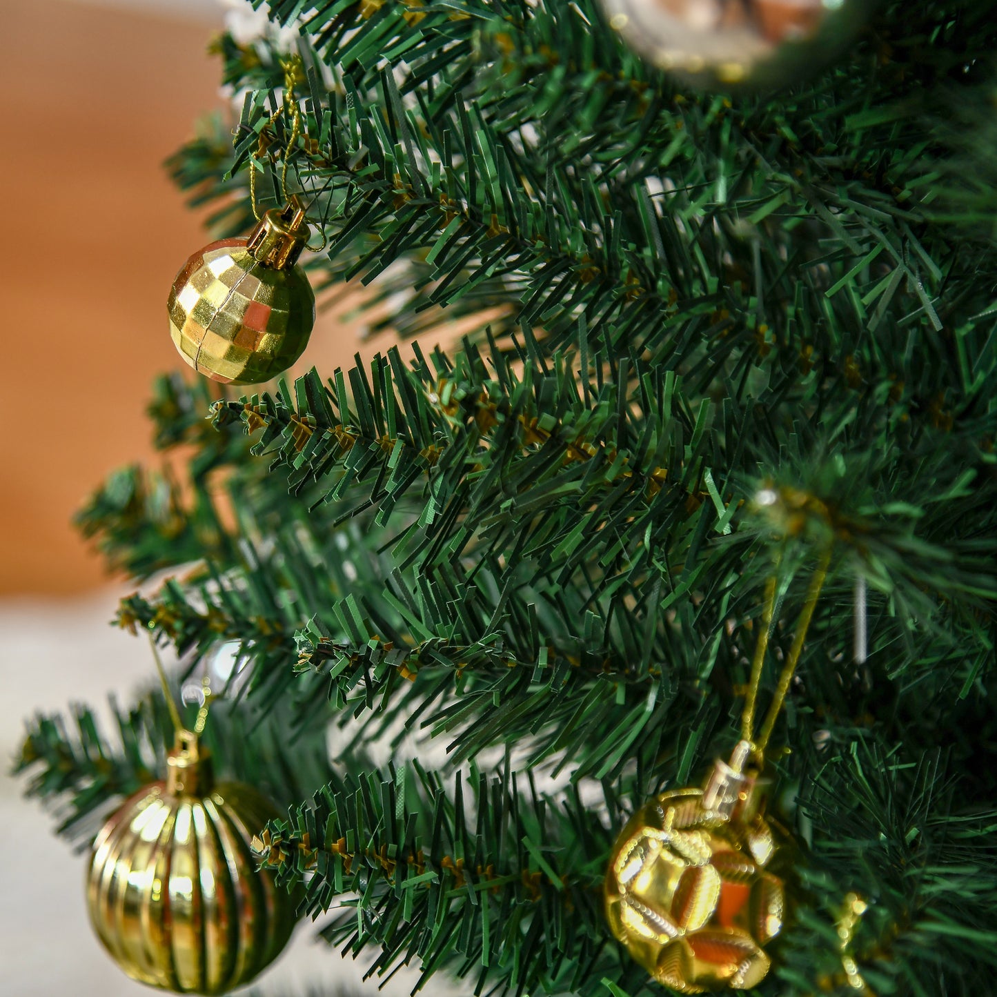 HOMCOM Weihnachtsbaum künstliche Künstliche Tanne Christbaum, inkl Ständer Weihnachtsstern 1,8 m, Grün