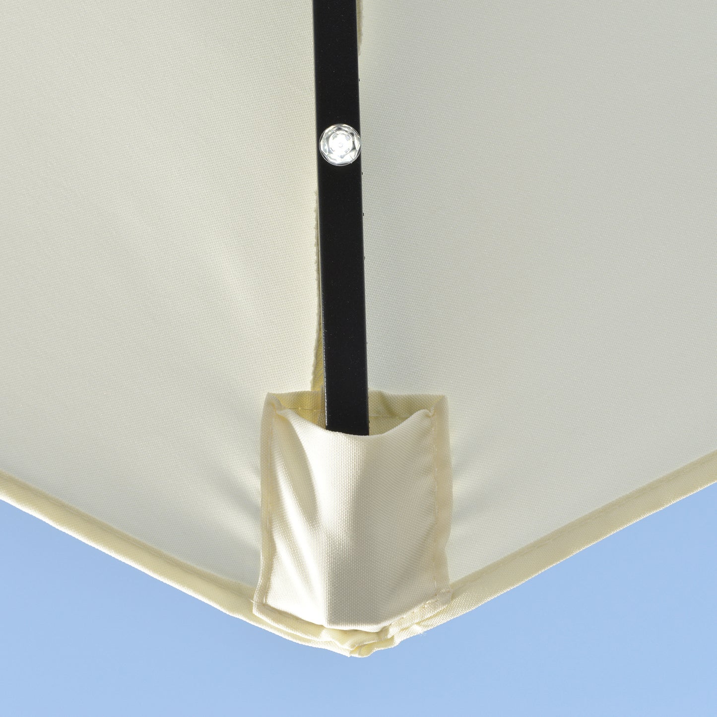 Outsunny Sonnenschirm، Terrassenschirm، halbrund، mit Solarpaneel، 20 LEDs، Handkurbel، بيج، 2,70 x 1,35 x 2,40 م