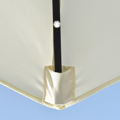 Outsunny Sonnenschirm، Terrassenschirm، halbrund، mit Solarpaneel، 20 LEDs، Handkurbel، بيج، 2,70 x 1,35 x 2,40 م