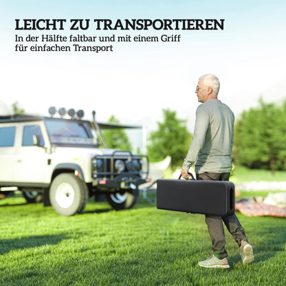 Outsunny Campingbank, Kunststoff-Outdoor-Bank, 240 kg Belastbarkeit, Schwarz