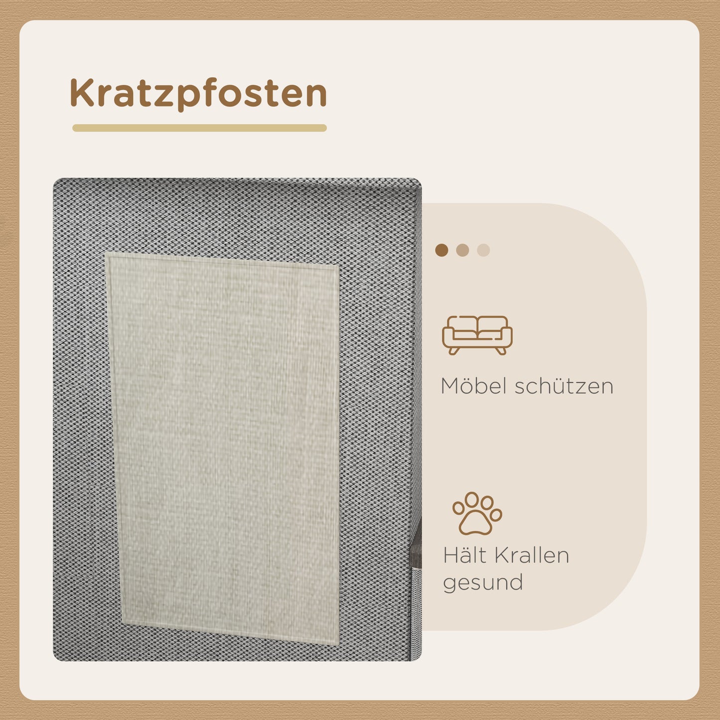 PawHut Katzenhaus, Futterplatz mit 2 Edelstahlnäpfen, Kratzmatte, weiches Liegekissen, 78 x 48 x 49,5 سم, غراو