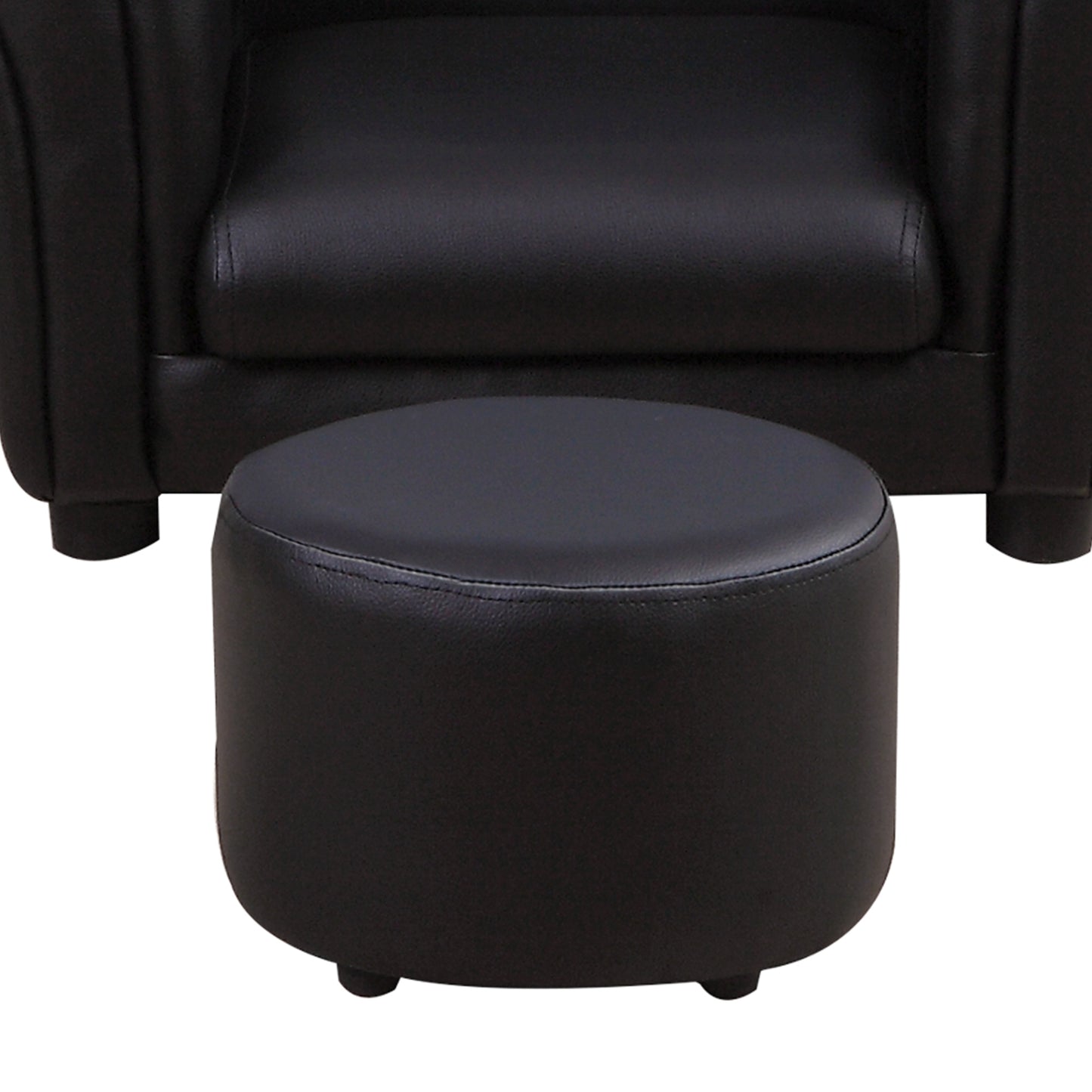 HOMCOM Kindersessel mit Fußhocker Kindercouch Kindersofa Minisofa für 1,5-3 Jahre Kinder Kindermöbel Holz Schwarz 54 x 42 x 41 cm
