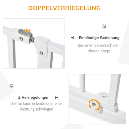 PawHut Hunde-Absperrgitter, Klemmmontage, verstellbare Länge, Stahl/ABS, 75-115 x 76 سم, فايس